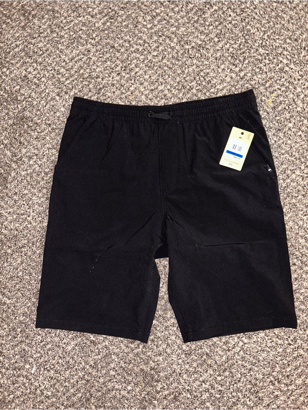 NWT Quiksilver boys Black Elastic Waist Athletic Shorts
